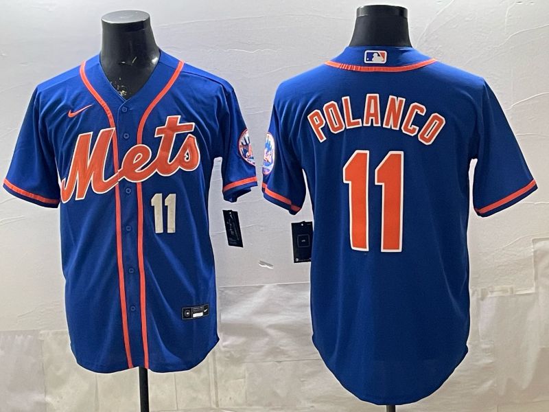 2026 Men Nike New York Mets #11 Polanco Blue Game MLB Jersey 02->->